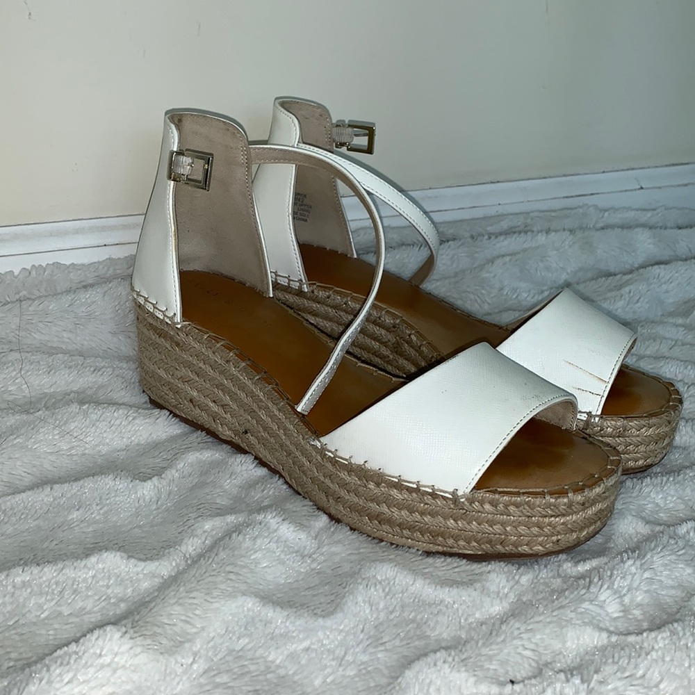 White Leather Espadrilles